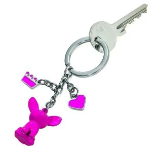 Pink chihuahua keyring