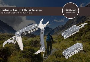 Troika Rucksack Werkzeug - 15-in-1 Multitool für den Alltagshelden